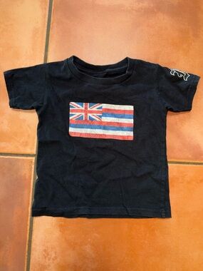 Boys' Hawaiian flag black Short-Sleeve Flag Graphic Tee